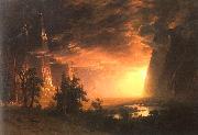 Albert Bierstadt Sunset in the Yosemite Valley oil painting artist